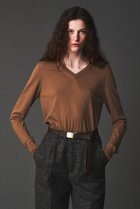 【オブリオ/AUBRIOT】のドライハイゲージ Vネックセーター キャメルブラウン|ID:prp329100004652064