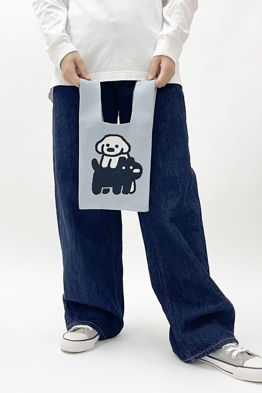 【ビーピービーピー/bpbp】の【UNISEX】【matsui】ニット ミニマルシェバッグ 人気、トレンドファッション・服の通販 founy(ファニー) 　ファッション　Fashion　レディースファッション　Fashion for Women　トップス・カットソー　Cut & Sew Tops　ニット　Knit Tops & Sweaters　イラスト　Illustration　シンプル　Simple, Minimal　スマート　Smart, Elegant　ダブル　Double, Double-Breasted　フェイス　Face, Facial Design　モチーフ　Motif, Design Theme　ユニセックス　Unisex, Genderless　おすすめ　Recommended / Our Picks　ギフト プレゼント　Gift / Present　other-8|ID: prp329100004653132 ipo3291000000035378434