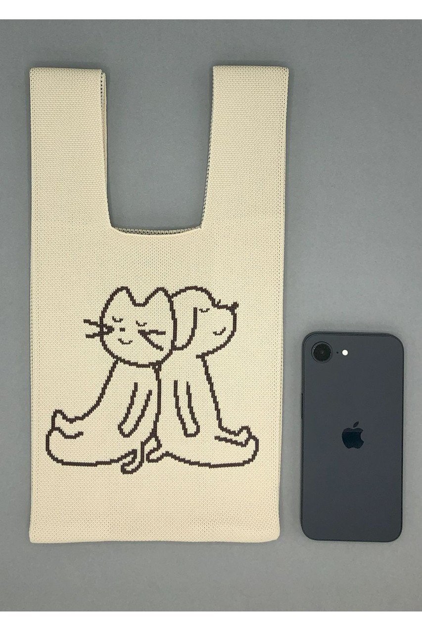 【ビーピービーピー/bpbp】の【UNISEX】【江夏潤一】ニット ミニマルシェバッグ 人気、トレンドファッション・服の通販 founy(ファニー) 　ファッション　Fashion　レディースファッション　Fashion for Women　トップス・カットソー　Cut & Sew Tops　ニット　Knit Tops & Sweaters　イラスト　Illustration　スマート　Smart, Elegant　財布　Wallet, Purse　ダブル　Double, Double-Breasted　フェイス　Face, Facial Design　ユニセックス　Unisex, Genderless　おすすめ　Recommended / Our Picks　夏　Summer　ギフト プレゼント　Gift / Present　other-6|ID: prp329100004653133 ipo3291000000035378449