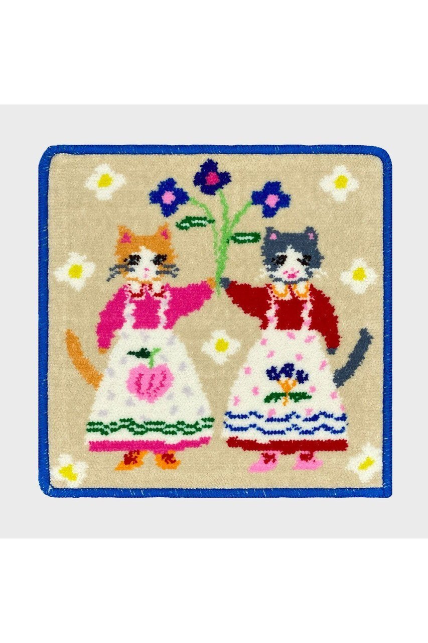 【ビーピービーピー/bpbp】の【UNISEX】【布川愛子】シェニール織ハンカチ インテリア・キッズ・メンズ・レディースファッション・服の通販 founy(ファニー) 　ファッション　Fashion　レディースファッション　Fashion for Women　レイングッズ・傘・晴雨兼用傘　Umbrellas & Rain Gear　ユニセックス　Unisex, Genderless　おすすめ　Recommended / Our Picks　イラスト　Illustration　ハンカチ　Handkerchief, Hanky　傘　Umbrella, Parasol　吸水　Absorbent, Quick-Dry　新作・新入荷　New Arrivals / New In　時計　Watch, Wristwatch　お花を掲げる猫たち|ID: prp329100004653136 ipo3291000000033628391