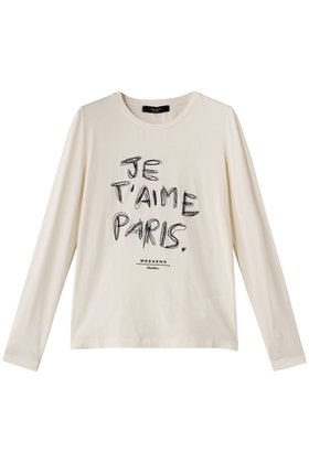 【マックスマーラ/Max Mara】 【Weekend Max Mara】RENOIR スパンコール JE TAIME PARISトップス人気、トレンドファッション・服の通販 founy(ファニー) ファッション Fashion レディースファッション Fashion for Women トップス・カットソー Cut & Sew Tops シャツ・ブラウス・オフィスカジュアル Elegant Blouses & Button-Ups ロングTシャツ・Tシャツ Longline T-Shirts & Tees カットソー・ベーシックTシャツ Cut-and-Sewn Tops / Stretch Tees & Basics 2025年 2025 2025-2026秋冬・A/W Autumn/Winter 2025–26 AW25–26 コンパクト Compact, Small Size スパンコール Sequins, Sequin Embellishment スリーブ Sleeve, Long Sleeve / Short Sleeve モノトーン Monotone, Black and White ロング Long, Long-Length A/W・秋冬 Autumn/Winter 長袖 Long Sleeve, Full Sleeve |ID:prp329100004653145