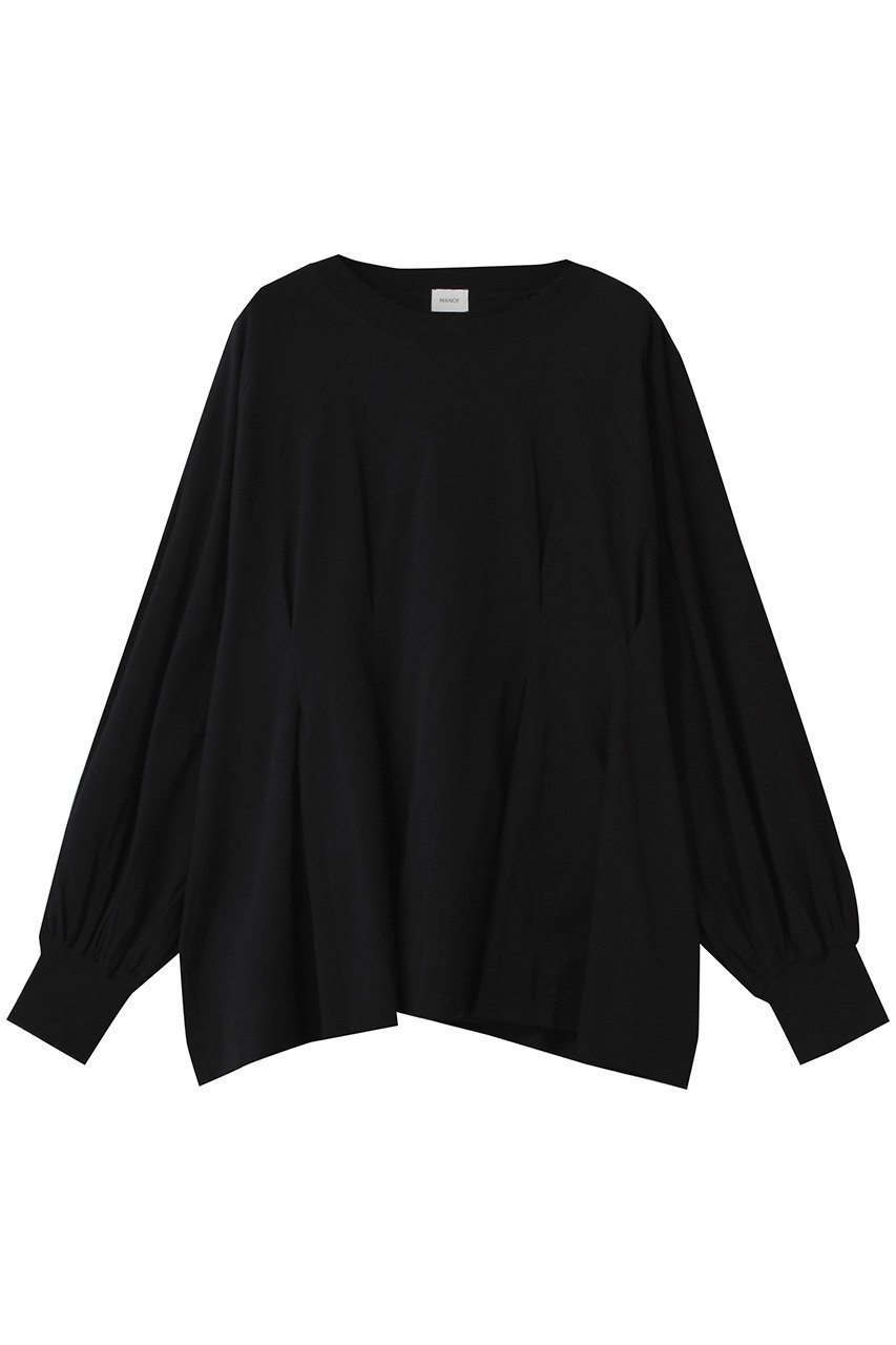 【マノフ/MANOF】のWAIST TUCK VOLUME SLEEVE TOPS Tシャツ・カットソー インテリア・キッズ・メンズ・レディースファッション・服の通販 founy(ファニー) 　ファッション　Fashion　レディースファッション　Fashion for Women　トップス・カットソー　Cut & Sew Tops　シャツ・ブラウス・オフィスカジュアル　Elegant Blouses & Button-Ups　ロングTシャツ・Tシャツ　Longline T-Shirts & Tees　カットソー・ベーシックTシャツ　Cut-and-Sewn Tops / Stretch Tees & Basics　ボリューム袖・フリルスリーブブラウス　Voluminous & Ruffle Sleeves / Puffy Sleeve Tops　2025年　2025　2025-2026秋冬・A/W　Autumn/Winter 2025–26 AW25–26　おすすめ　Recommended / Our Picks　カットソー　Cut and Sewn Top　コンパクト　Compact, Small Size　スリーブ　Sleeve, Long Sleeve / Short Sleeve　バランス　Balance, Style Balance　フレア　Flare, Flared　ロング　Long, Long-Length　A/W・秋冬　Autumn/Winter　BLACK|ID: prp329100004653146 ipo3291000000033628462