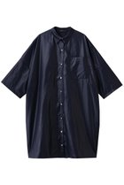 【ミズイロ インド/mizuiro ind】のglossy wide half slv shirt OP ワンピース navy|ID:prp329100004653151
