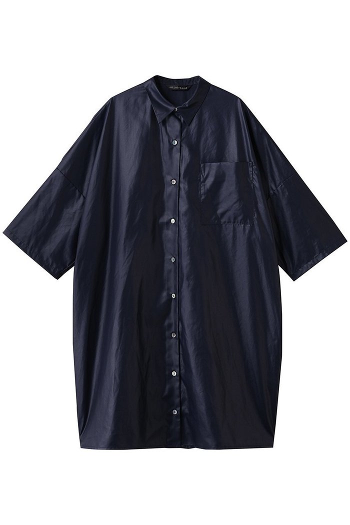 【ミズイロ インド/mizuiro ind】のグロッシーワイドハーフスリーブシャツワンピース インテリア・キッズ・メンズ・レディースファッション・服の通販 founy(ファニー) https://founy.com/ ファッション Fashion レディースファッション Fashion for Women ワンピース Dresses シャツワンピース / 1枚で着映えコーデ Shirt Dresses チュニック Tunic Tops & Dresses チュニック Tunic, Long Top ロング Long, Long-Length |ID: prp329100004653151 ipo3291000000035799146