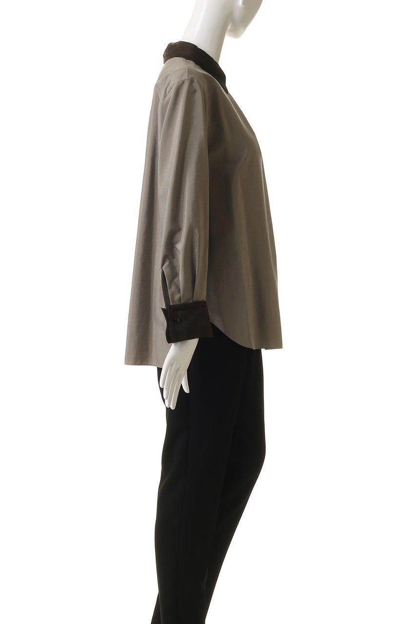 【エブール/ebure】のパウダリーシルク オーガンジーディテールブラウス 人気、トレンドファッション・服の通販 founy(ファニー) 　ファッション　Fashion　レディースファッション　Fashion for Women　トップス・カットソー　Cut & Sew Tops　シャツ・ブラウス・オフィスカジュアル　Elegant Blouses & Button-Ups　オーガンジー　Organza Fabric　カフス　Cuff Design　コーデュロイ　Corduroy, Cord Fabric　シルク　Silk, 100% Silk　スリーブ　Sleeve, Long Sleeve / Short Sleeve　ダブル　Double, Double-Breasted　ロング　Long, Long-Length　エレガント 上品　Elegant　other-3|ID: prp329100004653162 ipo3291000000035299024