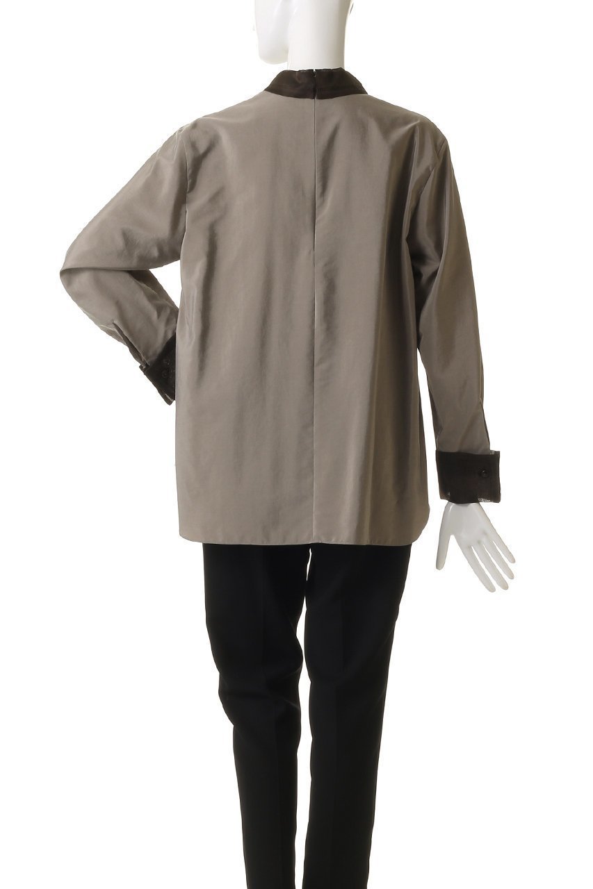 【エブール/ebure】のパウダリーシルク オーガンジーディテールブラウス 人気、トレンドファッション・服の通販 founy(ファニー) 　ファッション　Fashion　レディースファッション　Fashion for Women　トップス・カットソー　Cut & Sew Tops　シャツ・ブラウス・オフィスカジュアル　Elegant Blouses & Button-Ups　オーガンジー　Organza Fabric　カフス　Cuff Design　コーデュロイ　Corduroy, Cord Fabric　シルク　Silk, 100% Silk　スリーブ　Sleeve, Long Sleeve / Short Sleeve　ダブル　Double, Double-Breasted　ロング　Long, Long-Length　エレガント 上品　Elegant　other-4|ID: prp329100004653162 ipo3291000000035299025