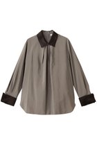 【エブール/ebure】のパウダリーシルク オーガンジーディテールブラウス グレージュ|ID:prp329100004653162