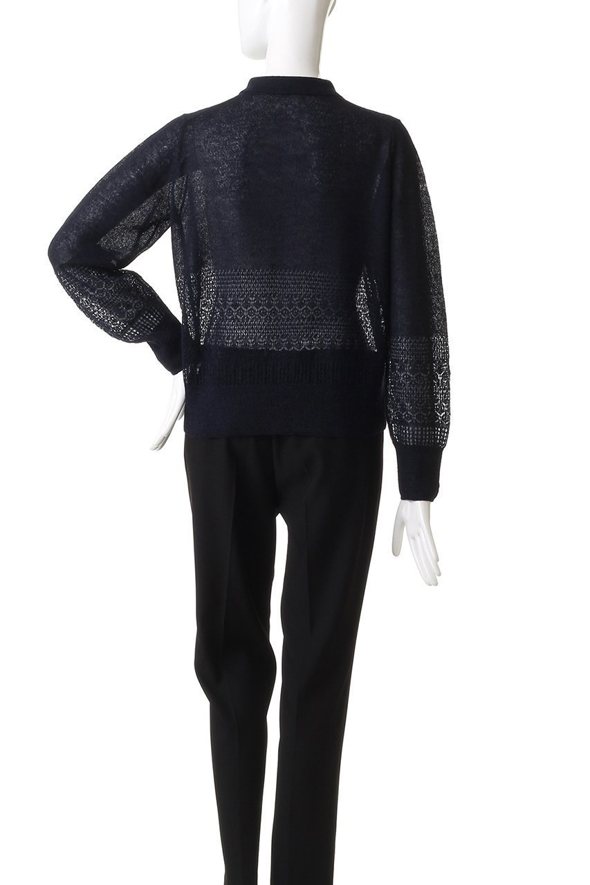 【エブール/ebure】のアイレットポイントニット 襟付カーディガン 人気、トレンドファッション・服の通販 founy(ファニー) 　ファッション　Fashion　レディースファッション　Fashion for Women　トップス・カットソー　Cut & Sew Tops　ニット　Knit Tops & Sweaters　カーディガン・羽織り　Layered Style Cardigans　カーディガン　Cardigan, Knitwear　シアー　Sheer, See-Through　ジャケット　Jacket, Outerwear　マニッシュ　Mannish, Boyish　ミックス　Mix, Mixed Style　エレガント 上品　Elegant　透かし　Cut-Out, Lacework　other-4|ID: prp329100004653180 ipo3291000000035967664