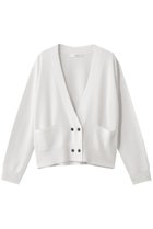 【エブール/ebure】のハイゲージウールシルクカシミア Vネックニットカーディガン 人気、トレンドファッション・服の通販 founy(ファニー) ファッション Fashion レディースファッション Fashion for Women トップス・カットソー Cut & Sew Tops ニット Knit Tops & Sweaters カーディガン・羽織り Layered Style Cardigans Vネックトップス V-Neck Tops / V-Cut Neckline Shirts アイレット Eyelet Lace エレガント 上品 Elegant カーディガン Cardigan, Knitwear シルク Silk, 100% Silk デニム Denim, Jeans Material ベーシック Basic, Essential thumbnail ホワイト|ID: prp329100004653183 ipo3291000000035799484