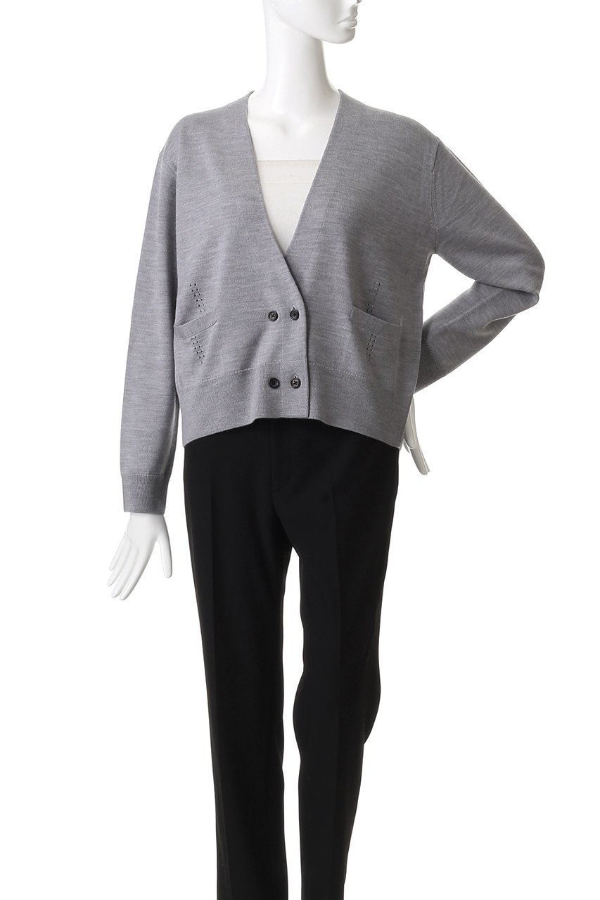 【エブール/ebure】のハイゲージウールシルクカシミア Vネックニットカーディガン 人気、トレンドファッション・服の通販 founy(ファニー) ファッション Fashion レディースファッション Fashion for Women トップス・カットソー Cut & Sew Tops ニット Knit Tops & Sweaters カーディガン・羽織り Layered Style Cardigans Vネックトップス V-Neck Tops / V-Cut Neckline Shirts アイレット Eyelet Lace エレガント 上品 Elegant カーディガン Cardigan, Knitwear シルク Silk, 100% Silk デニム Denim, Jeans Material ベーシック Basic, Essential other-2|ID: prp329100004653183 ipo3291000000036075902