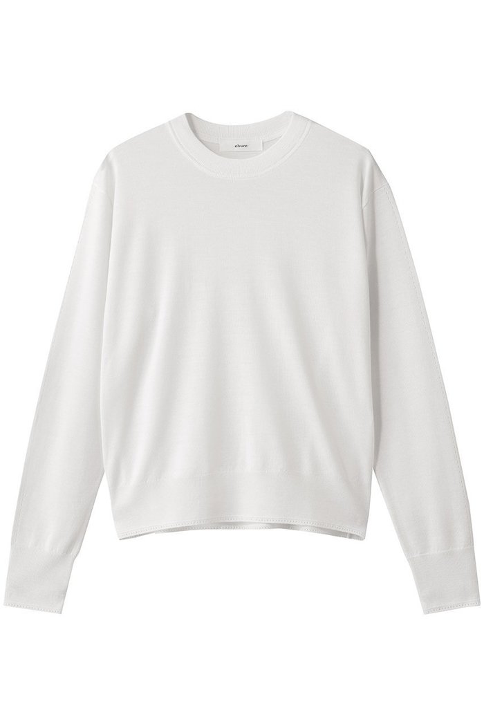 【エブール/ebure】のハイゲージウールシルクカシミア クルーネックニットプルオーバー インテリア・キッズ・メンズ・レディースファッション・服の通販 founy(ファニー) https://founy.com/ ファッション Fashion レディースファッション Fashion for Women トップス・カットソー Cut & Sew Tops ニット Knit Tops & Sweaters カジュアルプルオーバー・ニットトップス Pullovers & Knit Tops / Casual Pullovers アイレット Eyelet Lace シルク Silk, 100% Silk ベーシック Basic, Essential エレガント 上品 Elegant |ID: prp329100004653185 ipo3291000000035967680