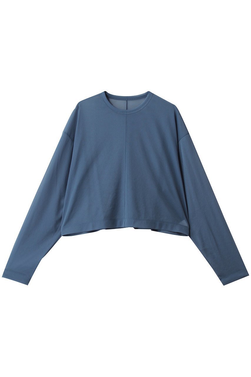 【エブール/ebure】の【店舗限定】シアーストレッチ クルーネックショートプルオーバー インテリア・キッズ・メンズ・レディースファッション・服の通販 founy(ファニー) 　ファッション　Fashion　レディースファッション　Fashion for Women　トップス・カットソー　Cut & Sew Tops　ニット　Knit Tops & Sweaters　カジュアルプルオーバー・ニットトップス　Pullovers & Knit Tops / Casual Pullovers　ボトム　Bottoms, Lower Wear　ワイド　Wide, Wide Fit　エレガント 上品　Elegant　秋　Autumn　ブルー|ID: prp329100004653187 ipo3291000000036152451