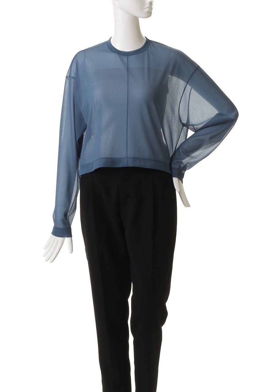 【エブール/ebure】の【店舗限定】シアーストレッチ クルーネックショートプルオーバー 人気、トレンドファッション・服の通販 founy(ファニー) 　ファッション　Fashion　レディースファッション　Fashion for Women　トップス・カットソー　Cut & Sew Tops　ニット　Knit Tops & Sweaters　カジュアルプルオーバー・ニットトップス　Pullovers & Knit Tops / Casual Pullovers　ボトム　Bottoms, Lower Wear　ワイド　Wide, Wide Fit　エレガント 上品　Elegant　秋　Autumn　other-2|ID: prp329100004653187 ipo3291000000036152452