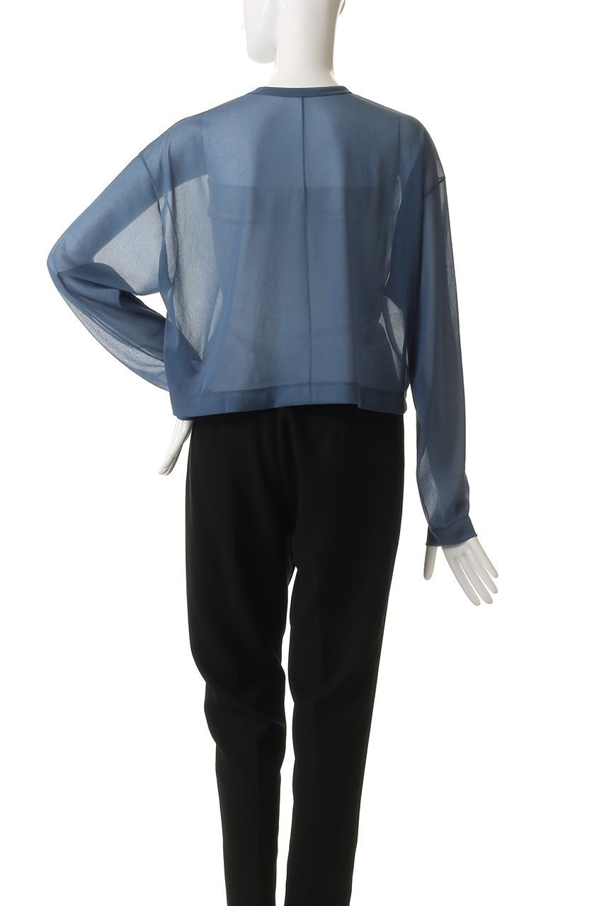 【エブール/ebure】の【店舗限定】シアーストレッチ クルーネックショートプルオーバー 人気、トレンドファッション・服の通販 founy(ファニー) 　ファッション　Fashion　レディースファッション　Fashion for Women　トップス・カットソー　Cut & Sew Tops　ニット　Knit Tops & Sweaters　カジュアルプルオーバー・ニットトップス　Pullovers & Knit Tops / Casual Pullovers　ボトム　Bottoms, Lower Wear　ワイド　Wide, Wide Fit　エレガント 上品　Elegant　秋　Autumn　other-4|ID: prp329100004653187 ipo3291000000036152456