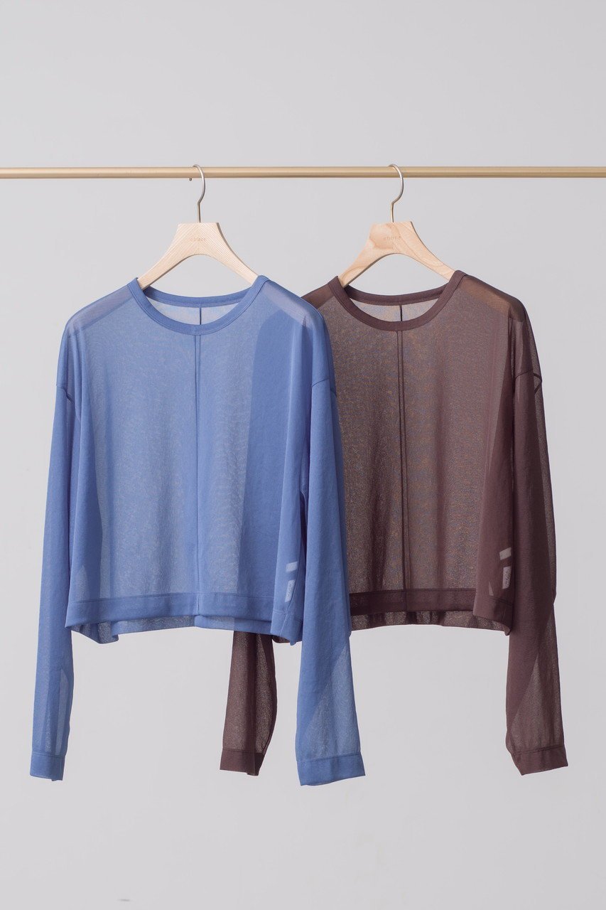 【エブール/ebure】の【店舗限定】シアーストレッチ クルーネックショートプルオーバー 人気、トレンドファッション・服の通販 founy(ファニー) 　ファッション　Fashion　レディースファッション　Fashion for Women　トップス・カットソー　Cut & Sew Tops　ニット　Knit Tops & Sweaters　カジュアルプルオーバー・ニットトップス　Pullovers & Knit Tops / Casual Pullovers　ボトム　Bottoms, Lower Wear　ワイド　Wide, Wide Fit　エレガント 上品　Elegant　秋　Autumn　other-6|ID: prp329100004653187 ipo3291000000036152460