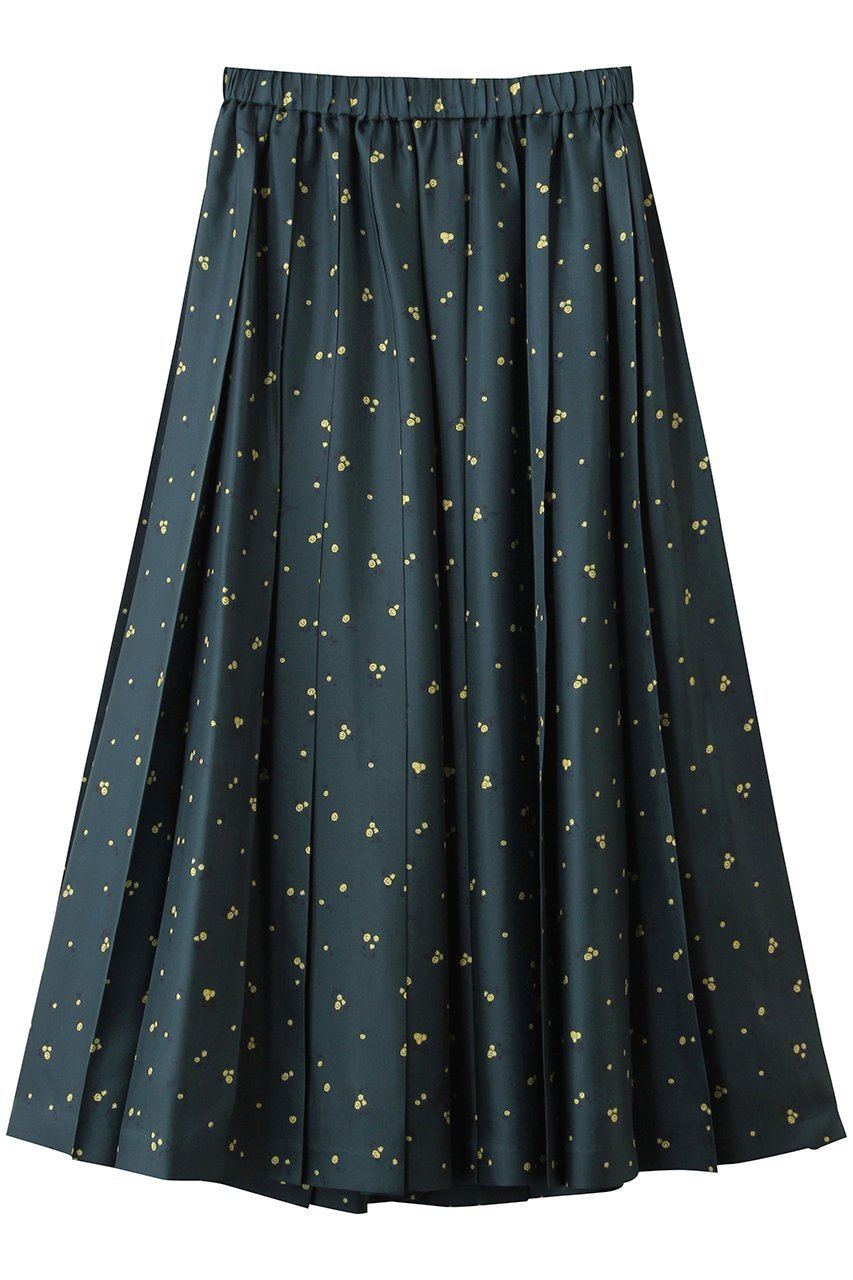 【エブール/ebure】のシルクスモールフラワー プリーツスカート インテリア・キッズ・メンズ・レディースファッション・服の通販 founy(ファニー) 　ファッション　Fashion　レディースファッション　Fashion for Women　スカート　Skirts　プリーツスカート / 上品フェミニンスタイル　Pleated Skirts　おすすめ　Recommended / Our Picks　シルク　Silk, 100% Silk　スピンドル　Spindle, Drawcord　プリント　Print, Printed Pattern　プリーツ　Pleats, Pleated　モダン　Modern, Contemporary　ループ　Loop, Loop Knit　グリーン|ID: prp329100004653206 ipo3291000000035967837