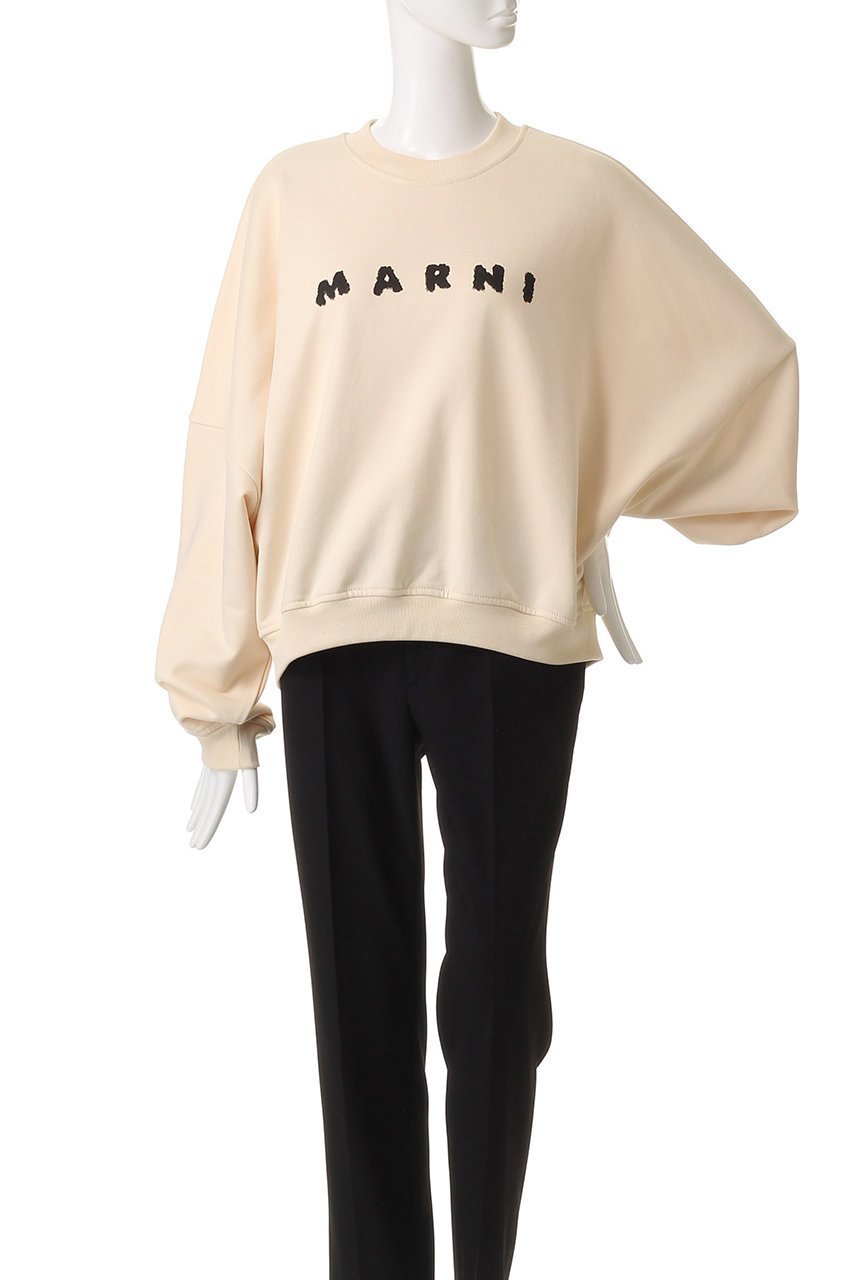 【マルニ/MARNI】のコットンロゴスウェット 人気、トレンドファッション・服の通販 founy(ファニー) 　ファッション　Fashion　レディースファッション　Fashion for Women　トップス・カットソー　Cut & Sew Tops　シャツ・ブラウス・オフィスカジュアル　Elegant Blouses & Button-Ups　レディースパーカー・カジュアルフーディー　Casual Hoodies & Sweatshirts　ロングTシャツ・Tシャツ　Longline T-Shirts & Tees　スウェット・クルーネックトップス　Sweatshirts & Crewnecks / Relaxed Fit Sweat Tops　カットソー・ベーシックTシャツ　Cut-and-Sewn Tops / Stretch Tees & Basics　2025年　2025　2025-2026秋冬・A/W　Autumn/Winter 2025–26 AW25–26　スウェット / スエット　Sweatshirt, Sweatwear　A/W・秋冬　Autumn/Winter　other-2|ID: prp329100004653948 ipo3291000000033639603