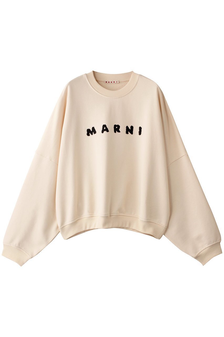 【マルニ/MARNI】のコットンロゴスウェット インテリア・キッズ・メンズ・レディースファッション・服の通販 founy(ファニー) ファッション Fashion レディースファッション Fashion for Women トップス・カットソー Cut & Sew Tops シャツ・ブラウス・オフィスカジュアル Elegant Blouses & Button-Ups レディースパーカー・カジュアルフーディー Casual Hoodies & Sweatshirts ロングTシャツ・Tシャツ Longline T-Shirts & Tees スウェット・クルーネックトップス Sweatshirts & Crewnecks / Relaxed Fit Sweat Tops カットソー・ベーシックTシャツ Cut-and-Sewn Tops / Stretch Tees & Basics スウェット / スエット Sweatshirt, Sweatwear アイボリー|ID: prp329100004653948 ipo3291000000036182227