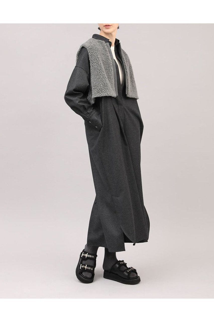 【サクラ/SACRA】のカシミアフラノシャツワンピース 人気、トレンドファッション・服の通販 founy(ファニー) 　ファッション　Fashion　レディースファッション　Fashion for Women　ワンピース　Dresses　シャツワンピース / 1枚で着映えコーデ　Shirt Dresses　チュニック　Tunic Tops & Dresses　2025年　2025　2025-2026秋冬・A/W　Autumn/Winter 2025–26 AW25–26　インナー　Innerwear　スキッパー　Skipper, Open Collar　チュニック　Tunic, Long Top　フロント　Front, Front Design　ヨーク　Yoke, Yoke Design　ロング　Long, Long-Length　A/W・秋冬　Autumn/Winter　other-6|ID: prp329100004653949 ipo3291000000033639613