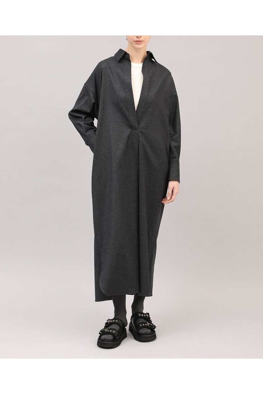 【サクラ/SACRA】のカシミアフラノシャツワンピース 人気、トレンドファッション・服の通販 founy(ファニー) 　ファッション　Fashion　レディースファッション　Fashion for Women　ワンピース　Dresses　シャツワンピース / 1枚で着映えコーデ　Shirt Dresses　チュニック　Tunic Tops & Dresses　2025年　2025　2025-2026秋冬・A/W　Autumn/Winter 2025–26 AW25–26　インナー　Innerwear　スキッパー　Skipper, Open Collar　チュニック　Tunic, Long Top　フロント　Front, Front Design　ヨーク　Yoke, Yoke Design　ロング　Long, Long-Length　A/W・秋冬　Autumn/Winter　other-7|ID: prp329100004653949 ipo3291000000033639614