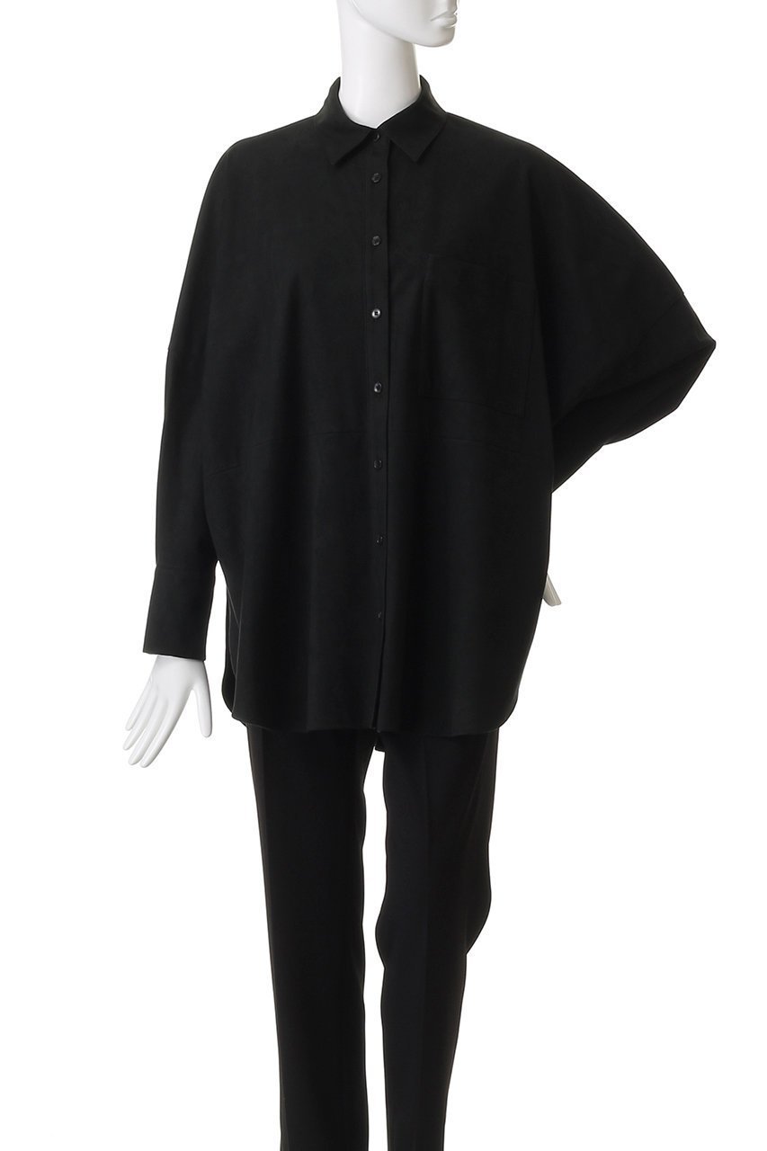 【サクラ/SACRA】のプレミアムシンセティックスエードシャツ 人気、トレンドファッション・服の通販 founy(ファニー) 　ファッション　Fashion　レディースファッション　Fashion for Women　トップス・カットソー　Cut & Sew Tops　シャツ・ブラウス・オフィスカジュアル　Elegant Blouses & Button-Ups　2025年　2025　2025-2026秋冬・A/W　Autumn/Winter 2025–26 AW25–26　なめらか　Smooth, Silky Texture　ショルダー　Shoulder, Shoulder Strap　スリーブ　Sleeve, Long Sleeve / Short Sleeve　ドロップ　Drop Shoulder, Dropped Style　ロング　Long, Long-Length　A/W・秋冬　Autumn/Winter　other-2|ID: prp329100004653951 ipo3291000000033639624