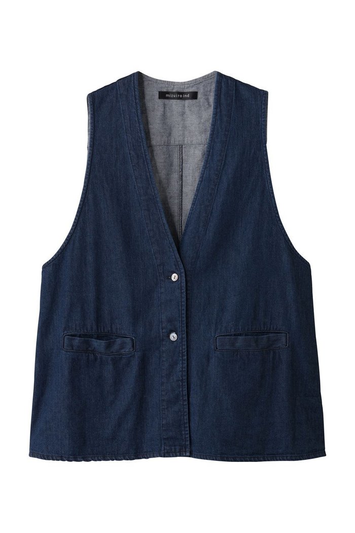 【ミズイロ インド/mizuiro ind】のdenim vest ベスト インテリア・キッズ・メンズ・レディースファッション・服の通販 founy(ファニー) https://founy.com/ ファッション Fashion レディースファッション Fashion for Women アウター Coat / Outerwear Collection レディースジャケット・軽アウター Jackets カットソー Cut and Sewn Top ジャケット Jacket, Outerwear デニム Denim, Jeans Material フロント Front, Front Design ベスト Vest, Waistcoat ポケット Pocket, Pocket Detail 新作・新入荷 New Arrivals / New In |ID: prp329100004653952 ipo3291000000033639631
