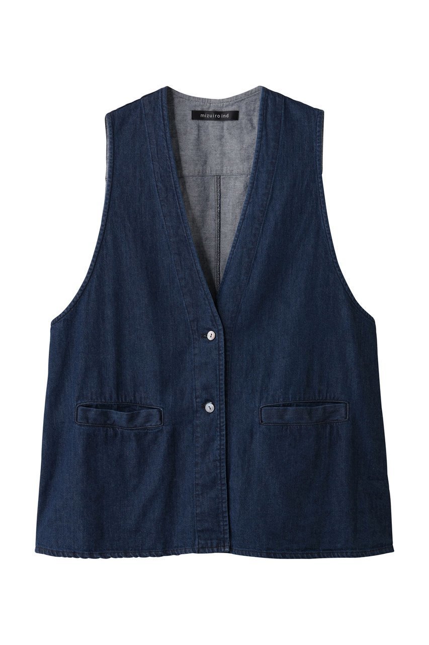 【ミズイロ インド/mizuiro ind】のデニムベスト 人気、トレンドファッション・服の通販 founy(ファニー) 　ファッション　Fashion　レディースファッション　Fashion for Women　アウター　Coat / Outerwear Collection　レディースジャケット・軽アウター　Jackets　カットソー　Cut and Sewn Top　ジャケット　Jacket, Outerwear　デニム　Denim, Jeans Material　フロント　Front, Front Design　ベスト　Vest, Waistcoat　ポケット　Pocket, Pocket Detail　 other-1|ID: prp329100004653952 ipo3291000000036501772