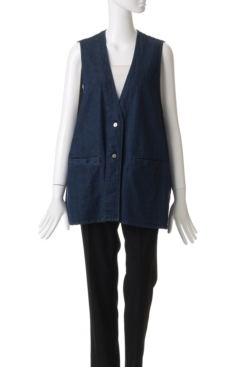 【ミズイロ インド/mizuiro ind】のデニムベスト 人気、トレンドファッション・服の通販 founy(ファニー) 　ファッション　Fashion　レディースファッション　Fashion for Women　アウター　Coat / Outerwear Collection　レディースジャケット・軽アウター　Jackets　カットソー　Cut and Sewn Top　ジャケット　Jacket, Outerwear　デニム　Denim, Jeans Material　フロント　Front, Front Design　ベスト　Vest, Waistcoat　ポケット　Pocket, Pocket Detail　other-2|ID: prp329100004653952 ipo3291000000036521363