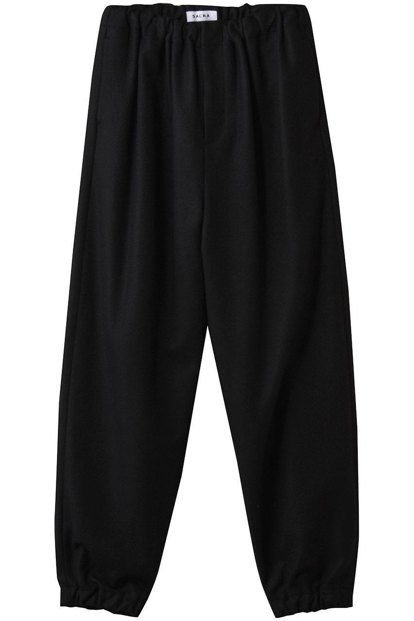 【サクラ/SACRA】のクラシックフラノパンツ インテリア・キッズ・メンズ・レディースファッション・服の通販 founy(ファニー) 　ファッション　Fashion　レディースファッション　Fashion for Women　パンツ　Pants & Trousers　2025年　2025　2025-2026秋冬・A/W　Autumn/Winter 2025–26 AW25–26　テーパード　Tapered, Tapered Pants　ドローストリング　Drawstring, Pull Cord　リラックス　Relax, Relaxed Fit　A/W・秋冬　Autumn/Winter　ブラック|ID: prp329100004653960 ipo3291000000033639706