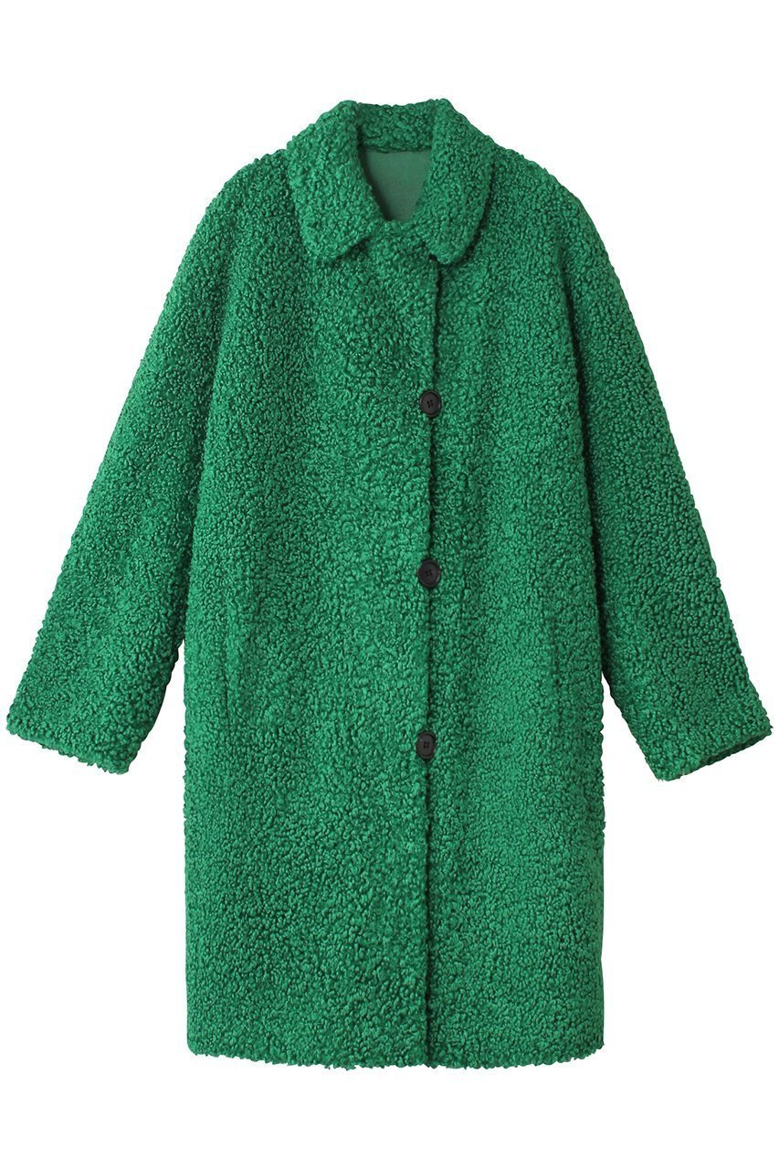 【リナージオ/LIGNAGGIO】のフェイクファー 巻毛タイプ1枚仕立てコート インテリア・キッズ・メンズ・レディースファッション・服の通販 founy(ファニー) 　ファッション　Fashion　レディースファッション　Fashion for Women　アウター　Coat / Outerwear Collection　コート・ロングコート・ピーコート　Long Coats, Peacoats & More　ショート　Short, Short Length　シンプル　Simple, Minimal　フェイクファー　Faux Fur, Imitation Fur　モコモコ　Fuzzy, Fluffy　グリーン|ID: prp329100004654985 ipo3291000000036126582