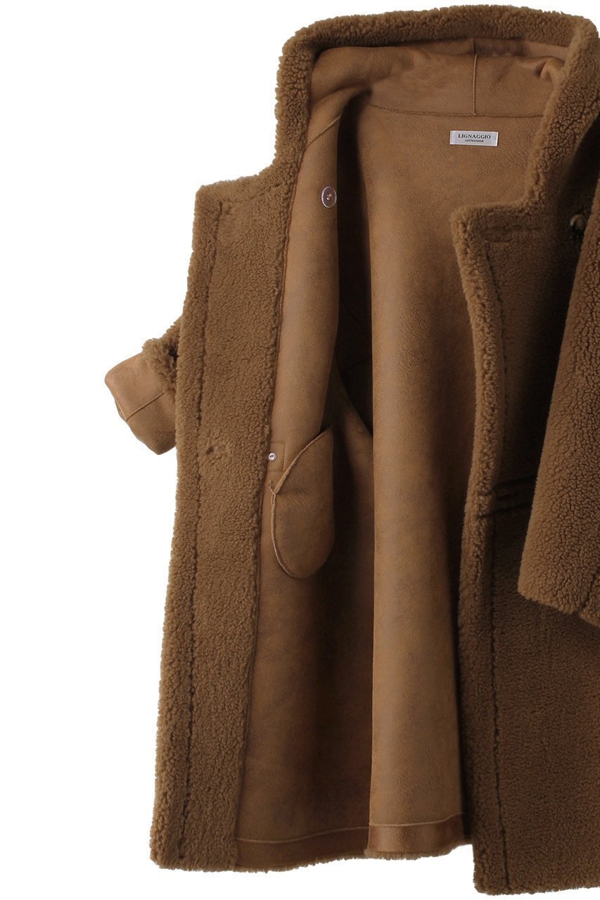 【リナージオ/LIGNAGGIO】のウール混ボア フードコート 人気、トレンドファッション・服の通販 founy(ファニー) 　ファッション　Fashion　レディースファッション　Fashion for Women　アウター　Coat / Outerwear Collection　コート・ロングコート・ピーコート　Long Coats, Peacoats & More　ショート　Short, Short Length　シンプル　Simple, Minimal　モコモコ　Fuzzy, Fluffy　再入荷　Restock / Back in Stock　other-6|ID: prp329100004655007 ipo3291000000033661903