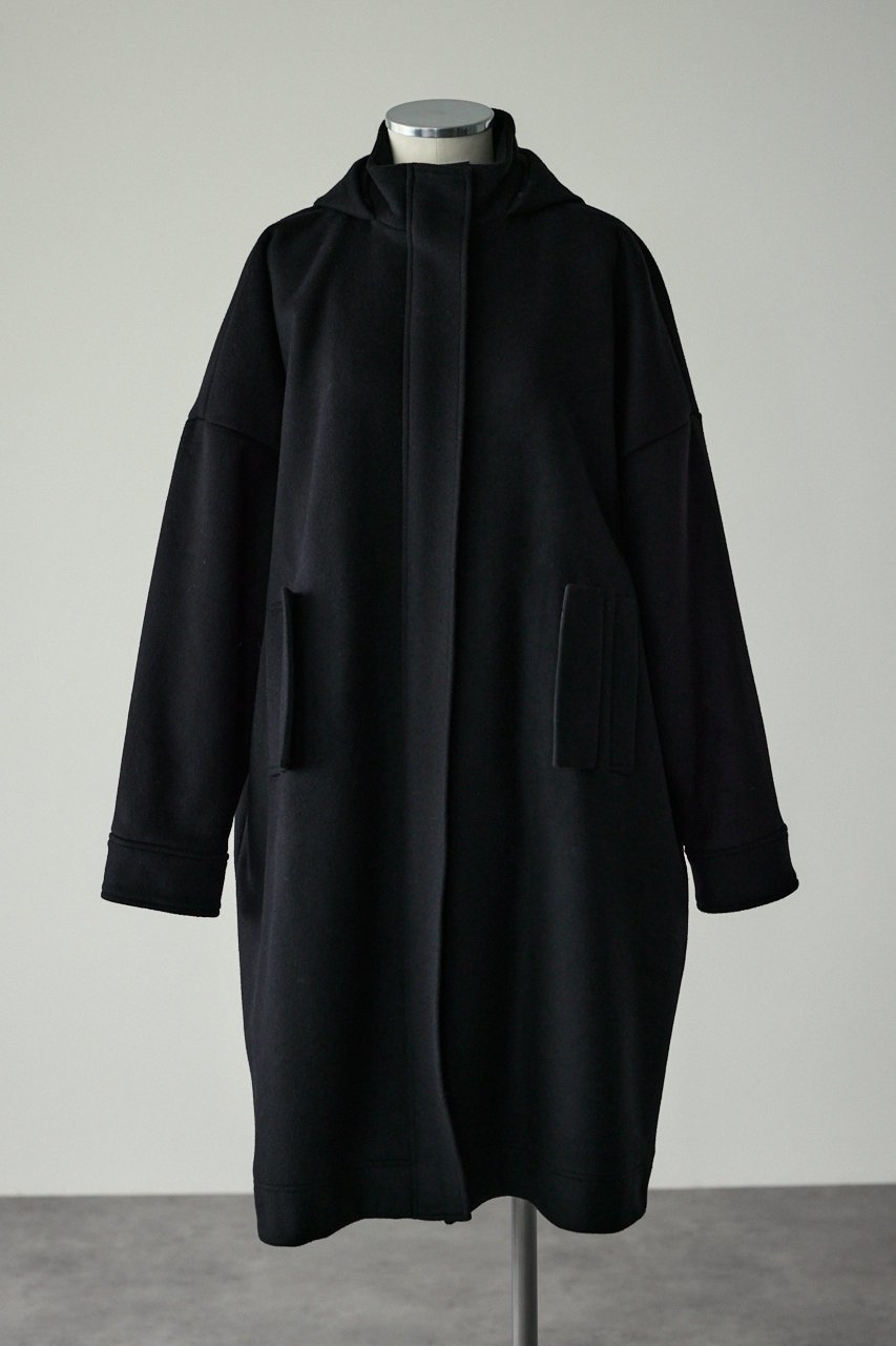 【リムアーク/RIM.ARK】のWool hoodie over CT/コート インテリア・キッズ・メンズ・レディースファッション・服の通販 founy(ファニー) 　ファッション　Fashion　レディースファッション　Fashion for Women　アウター　Coat / Outerwear Collection　コート・ロングコート・ピーコート　Long Coats, Peacoats & More　イタリア　Italy　ジップ　Zip, Zipper　バランス　Balance, Style Balance　メルトン　Melton, Heavy Wool　モダン　Modern, Contemporary　ラグジュアリー　Luxury, Elegant　ロング　Long, Long-Length　軽量　Lightweight, Ultra Light　ブラック|ID: prp329100004655015 ipo3291000000033661949