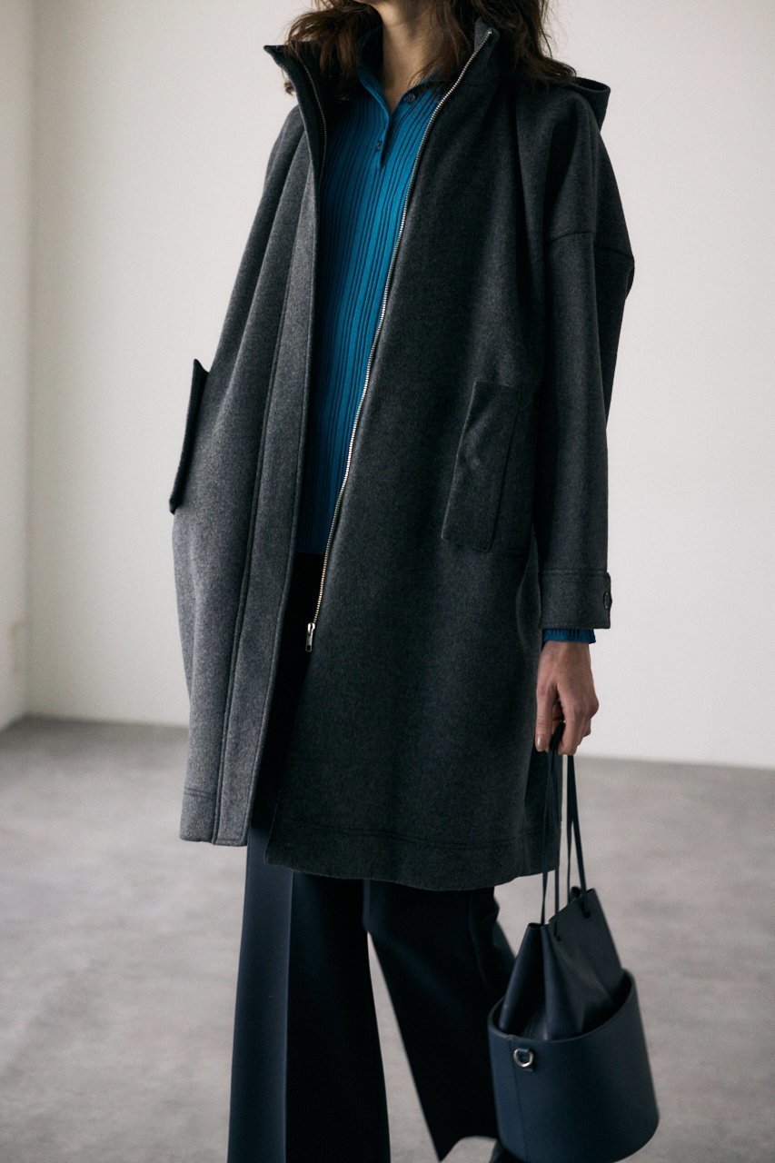 【リムアーク/RIM.ARK】のWool hoodie over CT/コート 人気、トレンドファッション・服の通販 founy(ファニー) 　ファッション　Fashion　レディースファッション　Fashion for Women　アウター　Coat / Outerwear Collection　コート・ロングコート・ピーコート　Long Coats, Peacoats & More　イタリア　Italy　ジップ　Zip, Zipper　バランス　Balance, Style Balance　メルトン　Melton, Heavy Wool　モダン　Modern, Contemporary　ラグジュアリー　Luxury, Elegant　ロング　Long, Long-Length　軽量　Lightweight, Ultra Light　other-5|ID: prp329100004655015 ipo3291000000033661957