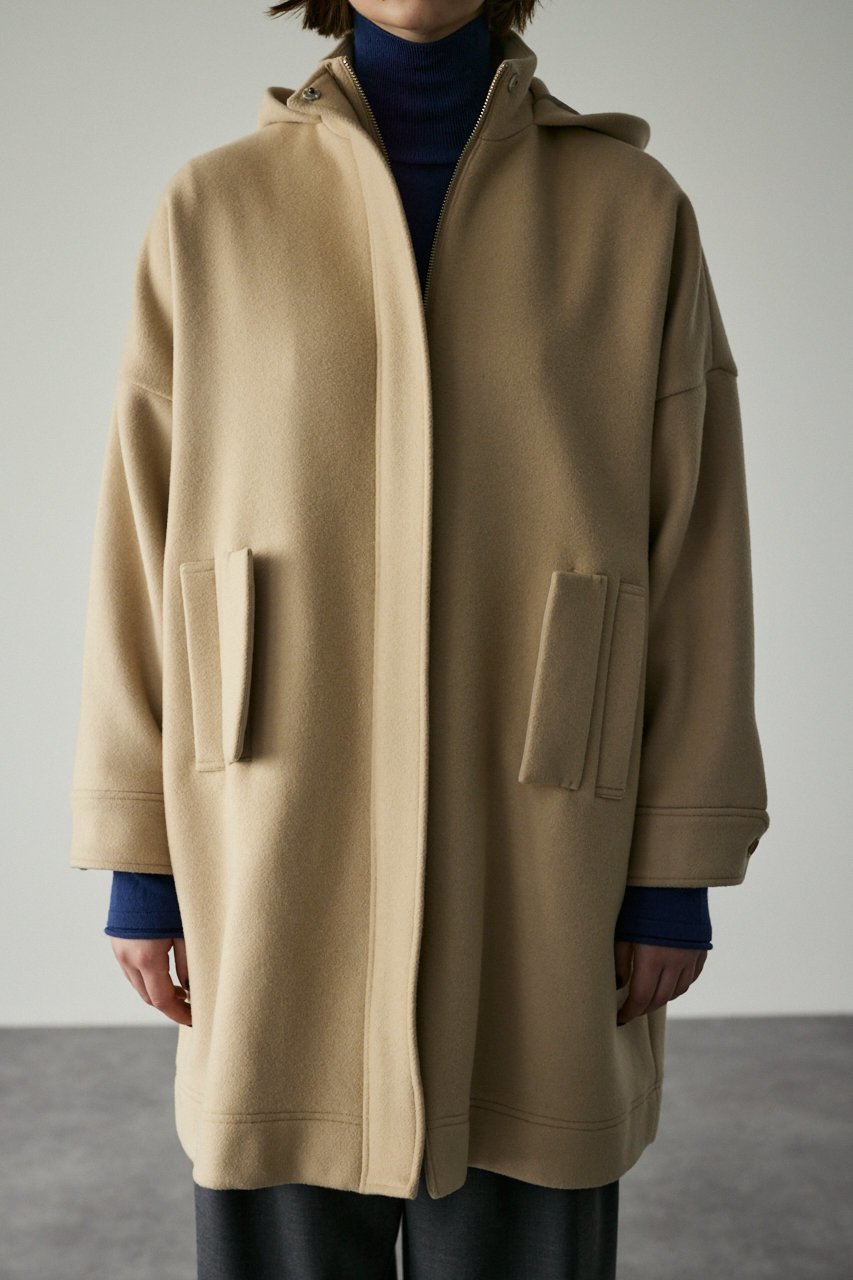 【リムアーク/RIM.ARK】のWool hoodie over CT/コート インテリア・キッズ・メンズ・レディースファッション・服の通販 founy(ファニー) 　ファッション　Fashion　レディースファッション　Fashion for Women　アウター　Coat / Outerwear Collection　コート・ロングコート・ピーコート　Long Coats, Peacoats & More　イタリア　Italy　ジップ　Zip, Zipper　バランス　Balance, Style Balance　メルトン　Melton, Heavy Wool　モダン　Modern, Contemporary　ラグジュアリー　Luxury, Elegant　ロング　Long, Long-Length　軽量　Lightweight, Ultra Light　ライトベージュ|ID: prp329100004655015 ipo3291000000035136559