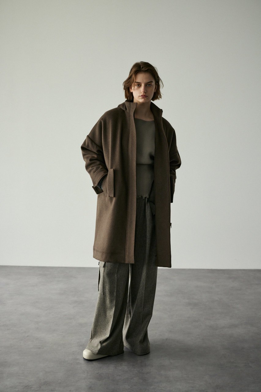 【リムアーク/RIM.ARK】のWool hoodie over CT/コート 人気、トレンドファッション・服の通販 founy(ファニー) 　ファッション　Fashion　レディースファッション　Fashion for Women　アウター　Coat / Outerwear Collection　コート・ロングコート・ピーコート　Long Coats, Peacoats & More　イタリア　Italy　ジップ　Zip, Zipper　バランス　Balance, Style Balance　メルトン　Melton, Heavy Wool　モダン　Modern, Contemporary　ラグジュアリー　Luxury, Elegant　ロング　Long, Long-Length　軽量　Lightweight, Ultra Light　other-2|ID: prp329100004655015 ipo3291000000035136561