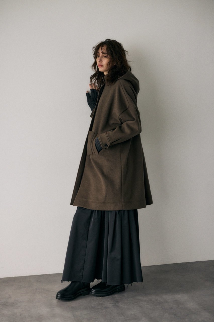 【リムアーク/RIM.ARK】のWool hoodie over CT/コート 人気、トレンドファッション・服の通販 founy(ファニー) 　ファッション　Fashion　レディースファッション　Fashion for Women　アウター　Coat / Outerwear Collection　コート・ロングコート・ピーコート　Long Coats, Peacoats & More　イタリア　Italy　ジップ　Zip, Zipper　バランス　Balance, Style Balance　メルトン　Melton, Heavy Wool　モダン　Modern, Contemporary　ラグジュアリー　Luxury, Elegant　ロング　Long, Long-Length　軽量　Lightweight, Ultra Light　other-6|ID: prp329100004655015 ipo3291000000035136565