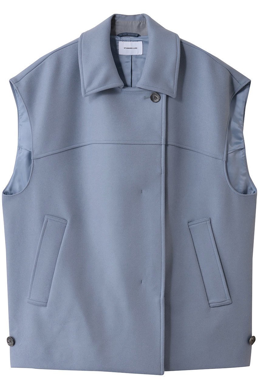 【スタニングルアー/STUNNING LURE】のrメルトンコクーンベスト インテリア・キッズ・メンズ・レディースファッション・服の通販 founy(ファニー) 　ファッション　Fashion　レディースファッション　Fashion for Women　アウター　Coat / Outerwear Collection　レディースジャケット・軽アウター　Jackets　ジャケット　Jacket, Outerwear　スウェット / スエット　Sweatshirt, Sweatwear　ベスト　Vest, Waistcoat　メルトン　Melton, Heavy Wool　A/W・秋冬　Autumn/Winter　ブルー|ID: prp329100004655019 ipo3291000000035694581