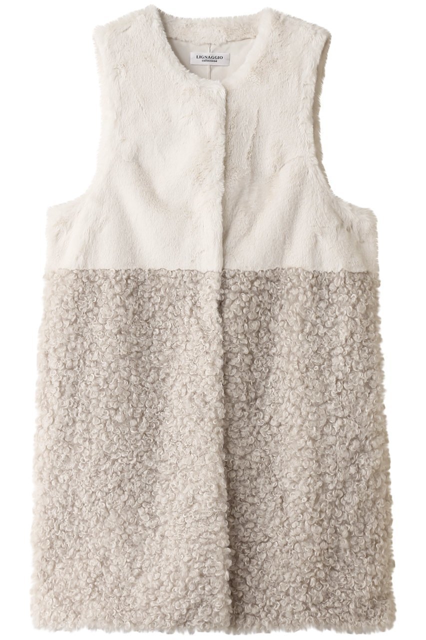 【リナージオ/LIGNAGGIO】のフェイクファー ロングジレ インテリア・キッズ・メンズ・レディースファッション・服の通販 founy(ファニー) 　ファッション　Fashion　レディースファッション　Fashion for Women　アウター　Coat / Outerwear Collection　レディースジャケット・軽アウター　Jackets　カットソー　Cut and Sewn Top　シンプル　Simple, Minimal　ジャケット　Jacket, Outerwear　フェイクファー　Faux Fur, Imitation Fur　ベスト　Vest, Waistcoat　リュクス　Luxury, Elegant, High-End, Chic　冬　Winter / This Winter　秋　Autumn　A/W・秋冬　Autumn/Winter　オフホワイト|ID: prp329100004655028 ipo3291000000035729104