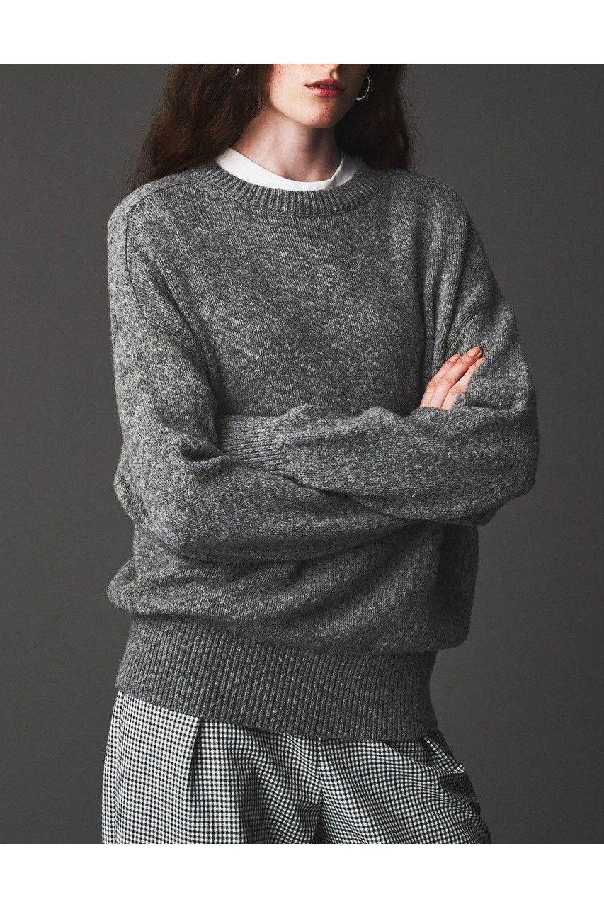 【オブリオ/AUBRIOT】のイタリアンウールセーター インテリア・キッズ・メンズ・レディースファッション・服の通販 founy(ファニー) 　ファッション　Fashion　レディースファッション　Fashion for Women　トップス・カットソー　Cut & Sew Tops　ニット　Knit Tops & Sweaters　カジュアルプルオーバー・ニットトップス　Pullovers & Knit Tops / Casual Pullovers　2025年　2025　2025-2026秋冬・A/W　Autumn/Winter 2025–26 AW25–26　イタリア　Italy　セーター　Sweater, Knitwear　リラックス　Relax, Relaxed Fit　A/W・秋冬　Autumn/Winter　チャコールグレー|ID: prp329100004655043 ipo3291000000033662237