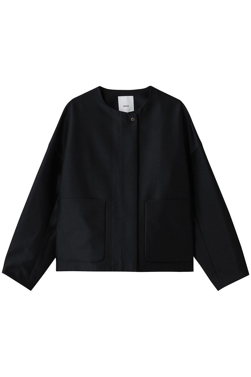 【エブール/ebure】の【9/5 0:00販売開始】ウールシルクコットン ノーカラーブルゾン インテリア・キッズ・メンズ・レディースファッション・服の通販 founy(ファニー) 　ファッション　Fashion　レディースファッション　Fashion for Women　アウター　Coat / Outerwear Collection　レディースジャケット・軽アウター　Jackets　ブルゾンジャケット・スポーティアウター　Blouson Jackets　シルク　Silk, 100% Silk　ジャケット　Jacket, Outerwear　ブルゾン　Blouson, Bomber Jacket　エレガント 上品　Elegant　ビジネス 仕事 通勤　Business / Work / Commuting　A/W・秋冬　Autumn/Winter　ダークネイビー|ID: prp329100004655049 ipo3291000000033662280