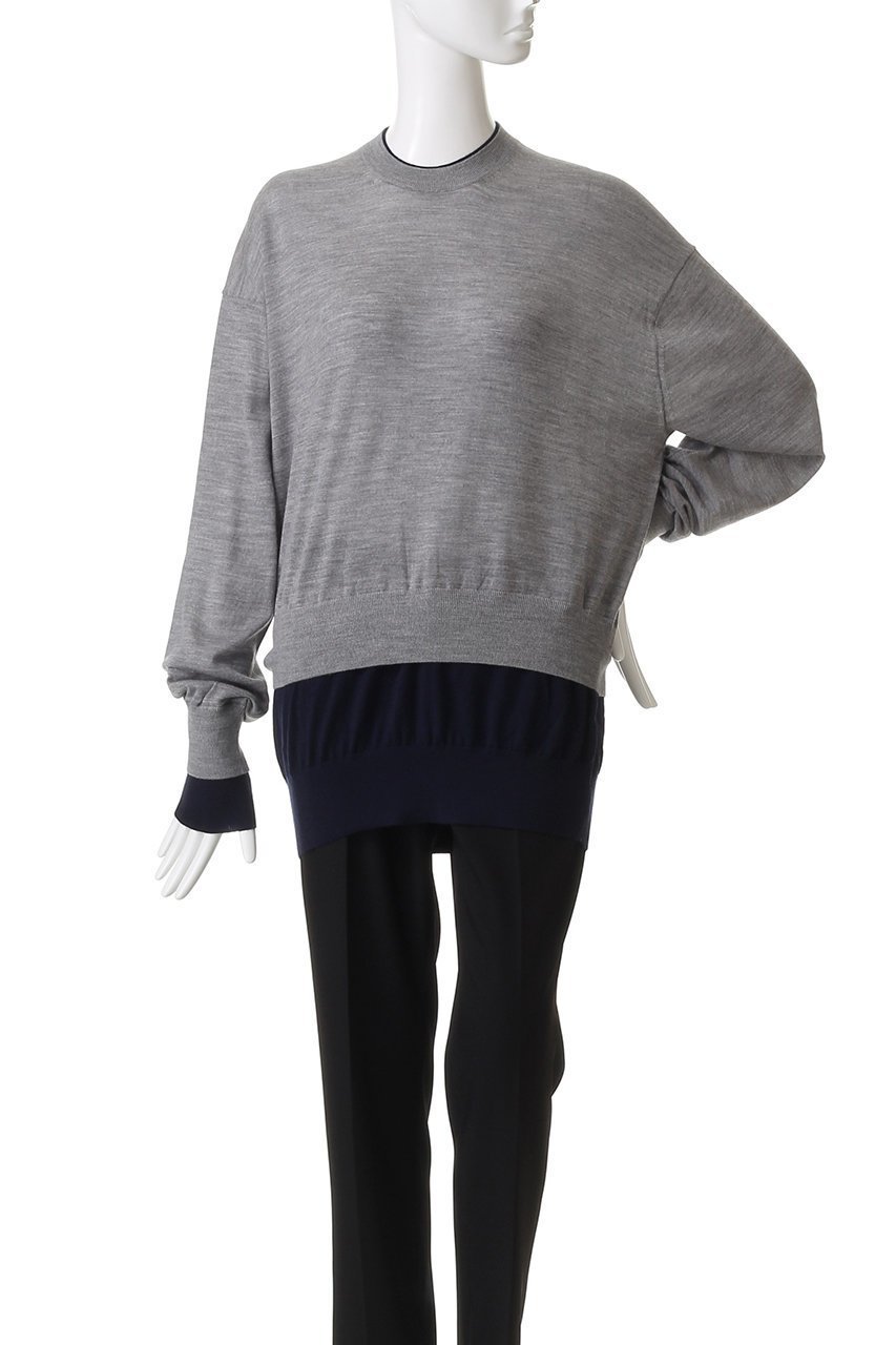 【アンスクリア/INSCRIRE】のレイヤード クルーネック プルオーバー 人気、トレンドファッション・服の通販 founy(ファニー) 　ファッション　Fashion　レディースファッション　Fashion for Women　トップス・カットソー　Cut & Sew Tops　ニット　Knit Tops & Sweaters　カジュアルプルオーバー・ニットトップス　Pullovers & Knit Tops / Casual Pullovers　シンプル　Simple, Minimal　バランス　Balance, Style Balance　other-2|ID: prp329100004655055 ipo3291000000036126764