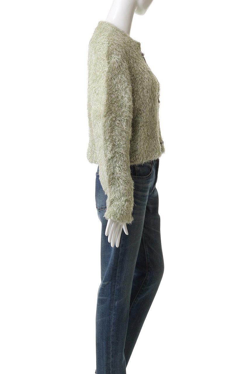 【ミュベール/MUVEIL】のリボン釦グリッターファーカーディガン 人気、トレンドファッション・服の通販 founy(ファニー) 　ファッション　Fashion　レディースファッション　Fashion for Women　アウター　Coat / Outerwear Collection　カーディガン　Cardigan, Knitwear　コンパクト　Compact, Small Size　ジャケット　Jacket, Outerwear　フェザー　Feather, Feather Detail　ボトム　Bottoms, Lower Wear　リボン　Ribbon, Bow　新作・新入荷　New Arrivals / New In　other-3|ID: prp329100004655064 ipo3291000000033662361