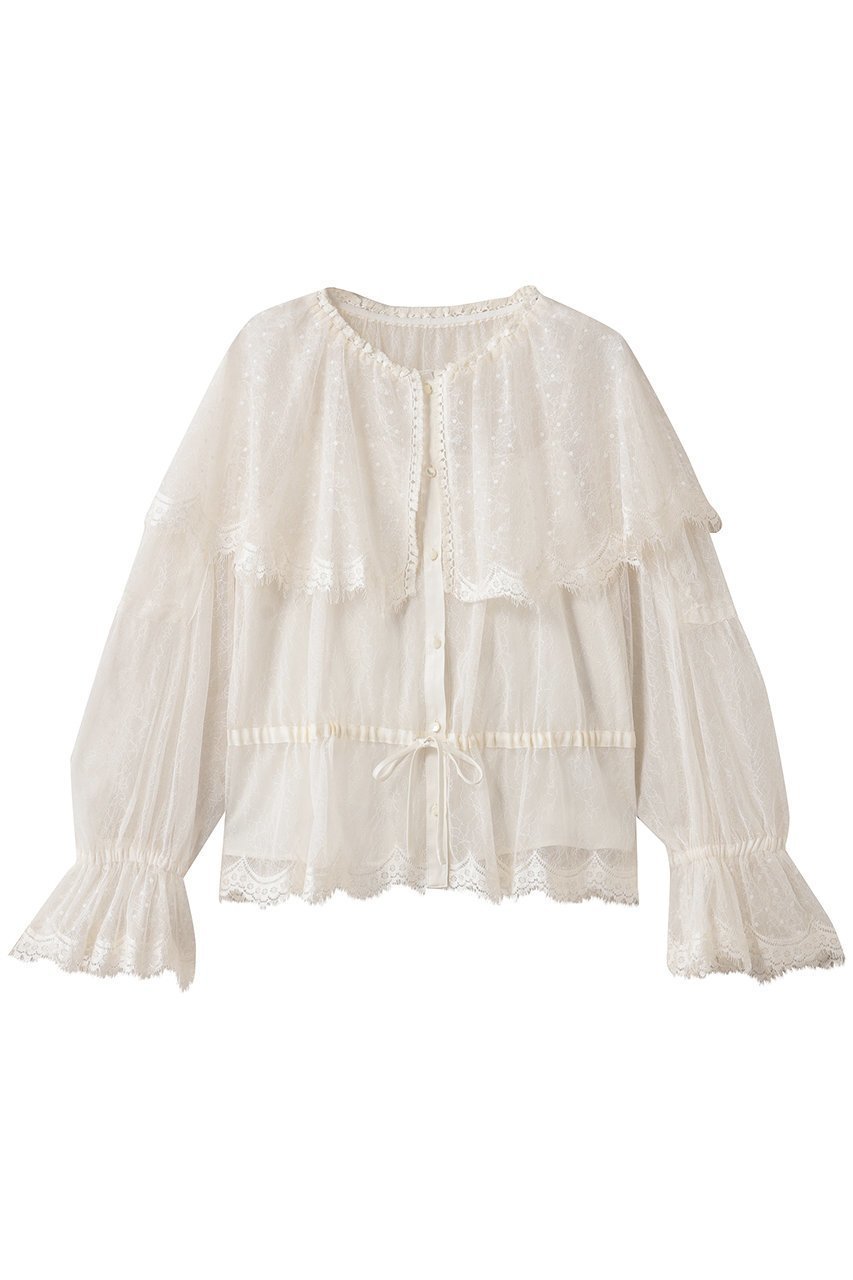 【ミュベール/MUVEIL】のシースルードットチュールブラウス 人気、トレンドファッション・服の通販 founy(ファニー) 　ファッション　Fashion　レディースファッション　Fashion for Women　トップス・カットソー　Cut & Sew Tops　シャツ・ブラウス・オフィスカジュアル　Elegant Blouses & Button-Ups　インナー　Innerwear　キャミソール　Camisole, Spaghetti Strap Top　スリーブ　Sleeve, Long Sleeve / Short Sleeve　チュール　Tulip, Tulip Motif　ドット　Polka Dot, Dot Pattern　ライナー　Liner, Inner Layer　レース　Lace, Lace Fabric　ロング　Long, Long-Length　新作・新入荷　New Arrivals / New In　 other-1|ID: prp329100004655067 ipo3291000000033662411