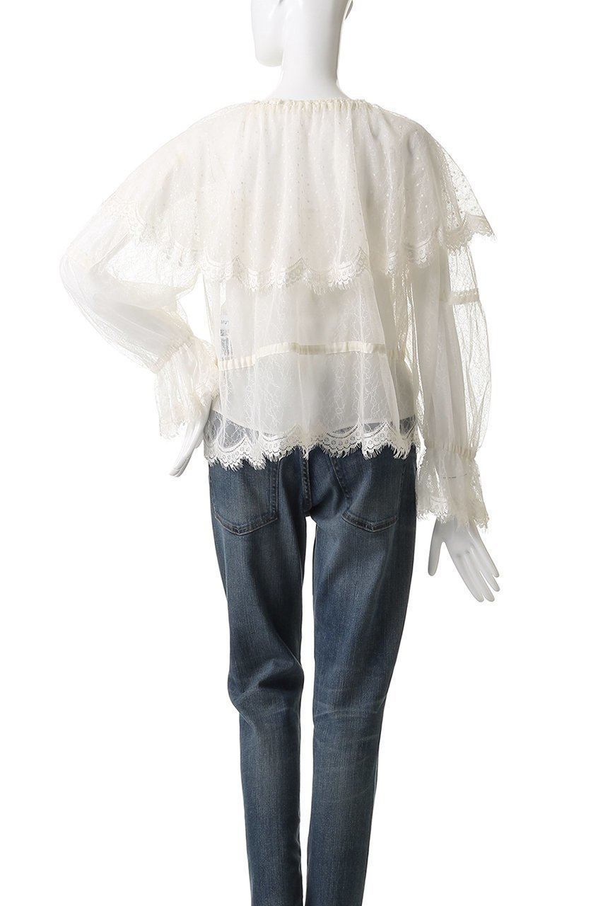 【ミュベール/MUVEIL】のシースルードットチュールブラウス 人気、トレンドファッション・服の通販 founy(ファニー) 　ファッション　Fashion　レディースファッション　Fashion for Women　トップス・カットソー　Cut & Sew Tops　シャツ・ブラウス・オフィスカジュアル　Elegant Blouses & Button-Ups　インナー　Innerwear　キャミソール　Camisole, Spaghetti Strap Top　スリーブ　Sleeve, Long Sleeve / Short Sleeve　チュール　Tulip, Tulip Motif　ドット　Polka Dot, Dot Pattern　ライナー　Liner, Inner Layer　レース　Lace, Lace Fabric　ロング　Long, Long-Length　新作・新入荷　New Arrivals / New In　other-4|ID: prp329100004655067 ipo3291000000033662415