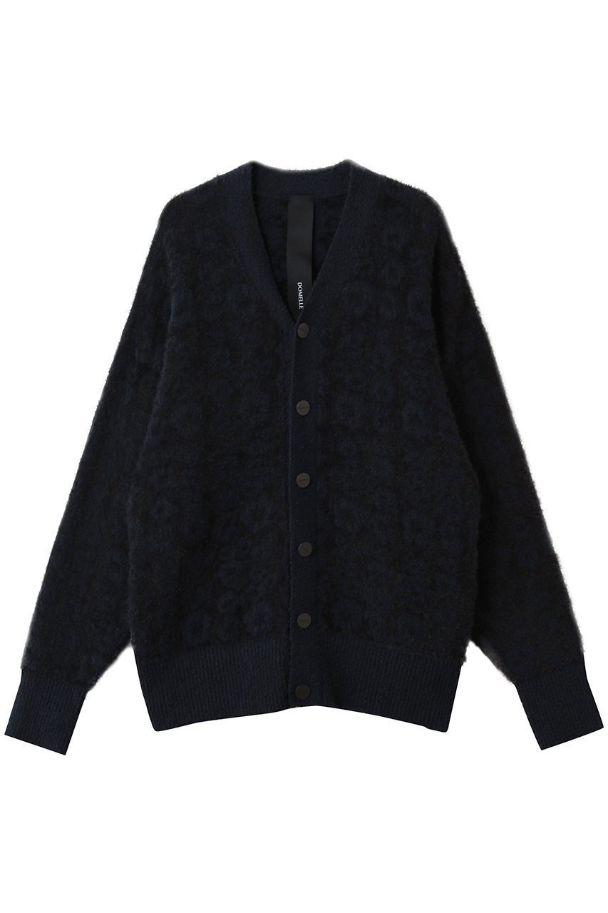 【ドメル/DOMELLE】のLEOPARD ジャカード カーディガン インテリア・キッズ・メンズ・レディースファッション・服の通販 founy(ファニー) 　ファッション　Fashion　レディースファッション　Fashion for Women　トップス・カットソー　Cut & Sew Tops　ニット　Knit Tops & Sweaters　カーディガン・羽織り　Layered Style Cardigans　おすすめ　Recommended / Our Picks　カーディガン　Cardigan, Knitwear　クール　Cool, Chic　ジャカード／ジャガード　Jacquard, Woven Pattern　バランス　Balance, Style Balance　ビッグ　Big, Oversized　レオパード　Leopard, Animal Print　ネイビー×ブラック|ID: prp329100004655088 ipo3291000000035694613