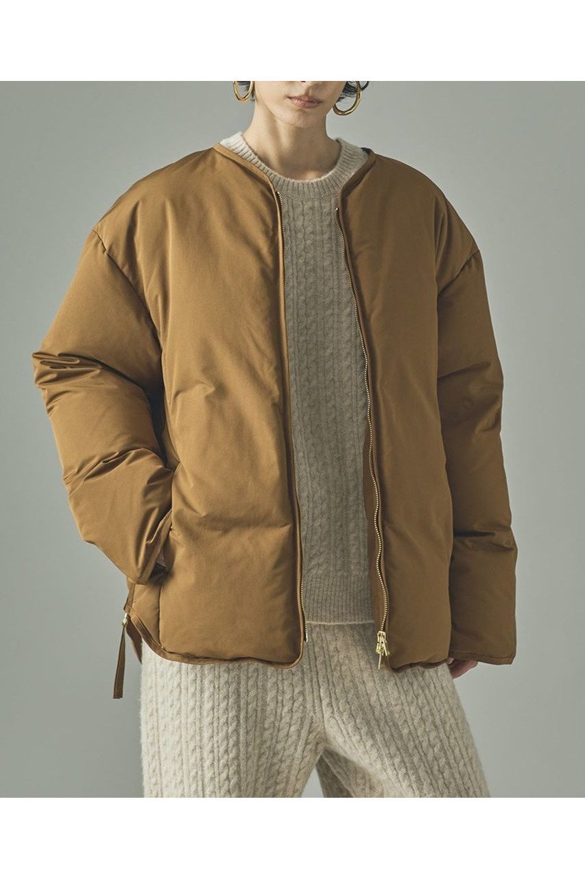 【カレンソロジー/Curensology】のサイドジップノーカラーダウンジャケット インテリア・キッズ・メンズ・レディースファッション・服の通販 founy(ファニー) 　ファッション　Fashion　レディースファッション　Fashion for Women　アウター　Coat / Outerwear Collection　レディースジャケット・軽アウター　Jackets　インナー　Innerwear　サイドジップ　Side Zip, Side Zipper　シンプル　Simple, Minimal　ジャケット　Jacket, Outerwear　ダウン　Down, Puffer　バランス　Balance, Style Balance　フロント　Front, Front Design　ベーシック　Basic, Essential　新作・新入荷　New Arrivals / New In　キャメル|ID: prp329100004655099 ipo3291000000033663250