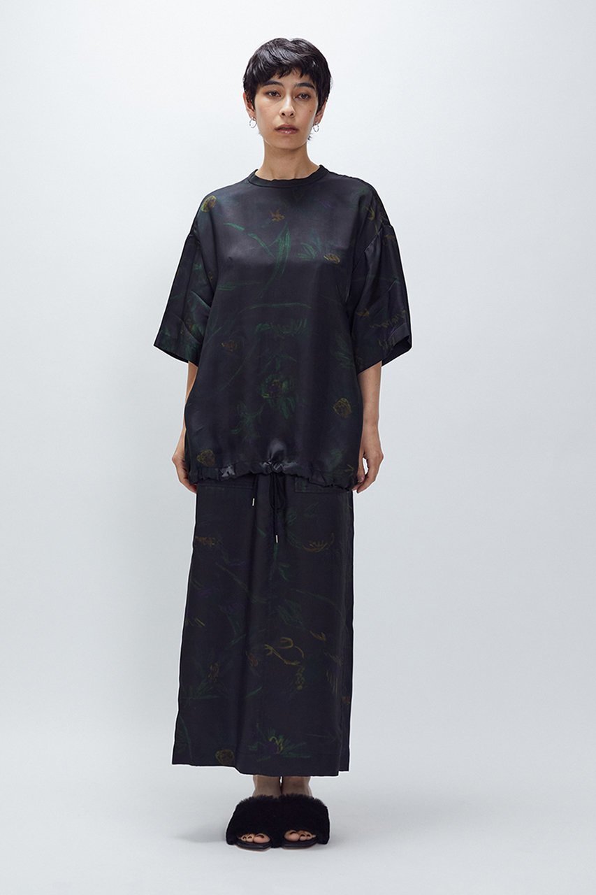 【プルミエ アロンディスモン/1er Arrondissement】の【near.nippon】ボタニカルプリント ロングスカート 人気、トレンドファッション・服の通販 founy(ファニー) 　ファッション　Fashion　レディースファッション　Fashion for Women　スカート　Skirts　ロングスカート　Long Skirts / Maxi & Midi Skirts　とろみ　Fluid, Flowy Fabric　キュプラ　Cupro, Eco Fabric　ギャザー　Gathered, Ruffled　シンプル　Simple, Minimal　ボタニカル　Botanical, Floral Pattern　ロング　Long, Long-Length　エレガント 上品　Elegant　other-7|ID: prp329100004655106 ipo3291000000033937421