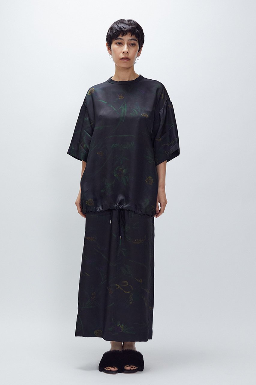 【プルミエ アロンディスモン/1er Arrondissement】の【near.nippon】ボタニカルプリントオーバーTシャツ 人気、トレンドファッション・服の通販 founy(ファニー) 　ファッション　Fashion　レディースファッション　Fashion for Women　トップス・カットソー　Cut & Sew Tops　シャツ・ブラウス・オフィスカジュアル　Elegant Blouses & Button-Ups　ロングTシャツ・Tシャツ　Longline T-Shirts & Tees　カットソー・ベーシックTシャツ　Cut-and-Sewn Tops / Stretch Tees & Basics　とろみ　Fluid, Flowy Fabric　キュプラ　Cupro, Eco Fabric　スラックス　Slacks, Dress Pants　スリーブ　Sleeve, Long Sleeve / Short Sleeve　ダウン　Down, Puffer　デニム　Denim, Jeans Material　ボタニカル　Botanical, Floral Pattern　ロング　Long, Long-Length　エレガント 上品　Elegant　other-7|ID: prp329100004655108 ipo3291000000036126970