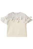 【アルアバイル/allureville】の【Loulou Willoughby】ポイントリボンプルオーバー 人気、トレンドファッション・服の通販 founy(ファニー) ファッション Fashion レディースファッション Fashion for Women トップス・カットソー Cut & Sew Tops シャツ・ブラウス・オフィスカジュアル Elegant Blouses & Button-Ups ロングTシャツ・Tシャツ Longline T-Shirts & Tees カジュアルプルオーバー・ニットトップス Pullovers & Knit Tops / Casual Pullovers カットソー・ベーシックTシャツ Cut-and-Sewn Tops / Stretch Tees & Basics コンパクト Compact, Small Size コンビ Combo, Combination Style シフォン Chiffon, Lightweight Fabric スリーブ Sleeve, Long Sleeve / Short Sleeve ダウン Down, Puffer デニム Denim, Jeans Material ドッキング Docking, Mixed Material フロント Front, Front Design リボン Ribbon, Bow レース Lace, Lace Fabric ロング Long, Long-Length 新作・新入荷 New Arrivals / New In |ID:prp329100004655110