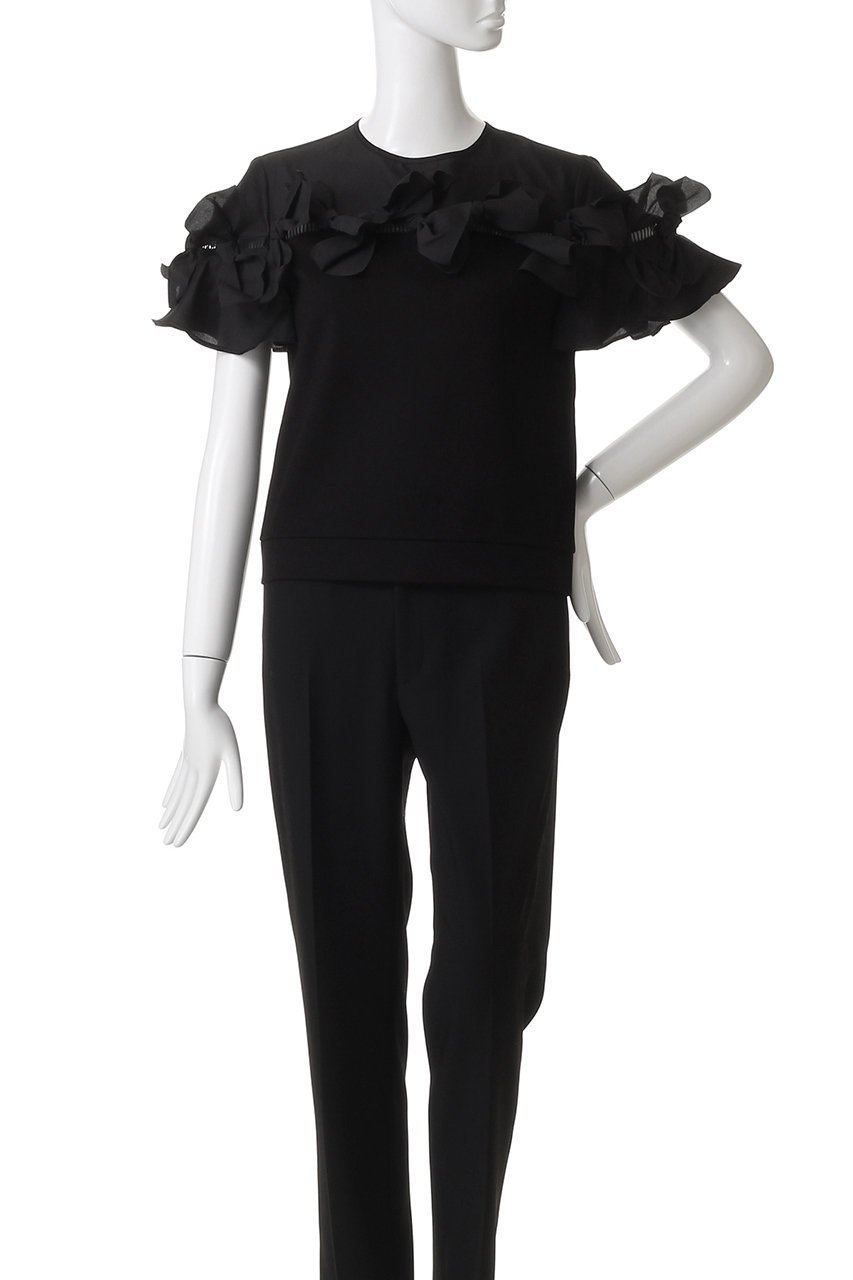 【アルアバイル/allureville】の【Loulou Willoughby】ポイントリボンプルオーバー 人気、トレンドファッション・服の通販 founy(ファニー) 　ファッション　Fashion　レディースファッション　Fashion for Women　トップス・カットソー　Cut & Sew Tops　シャツ・ブラウス・オフィスカジュアル　Elegant Blouses & Button-Ups　ロングTシャツ・Tシャツ　Longline T-Shirts & Tees　カジュアルプルオーバー・ニットトップス　Pullovers & Knit Tops / Casual Pullovers　カットソー・ベーシックTシャツ　Cut-and-Sewn Tops / Stretch Tees & Basics　コンパクト　Compact, Small Size　コンビ　Combo, Combination Style　シフォン　Chiffon, Lightweight Fabric　スリーブ　Sleeve, Long Sleeve / Short Sleeve　ダウン　Down, Puffer　デニム　Denim, Jeans Material　ドッキング　Docking, Mixed Material　フロント　Front, Front Design　リボン　Ribbon, Bow　レース　Lace, Lace Fabric　ロング　Long, Long-Length　other-2|ID: prp329100004655110 ipo3291000000035817942